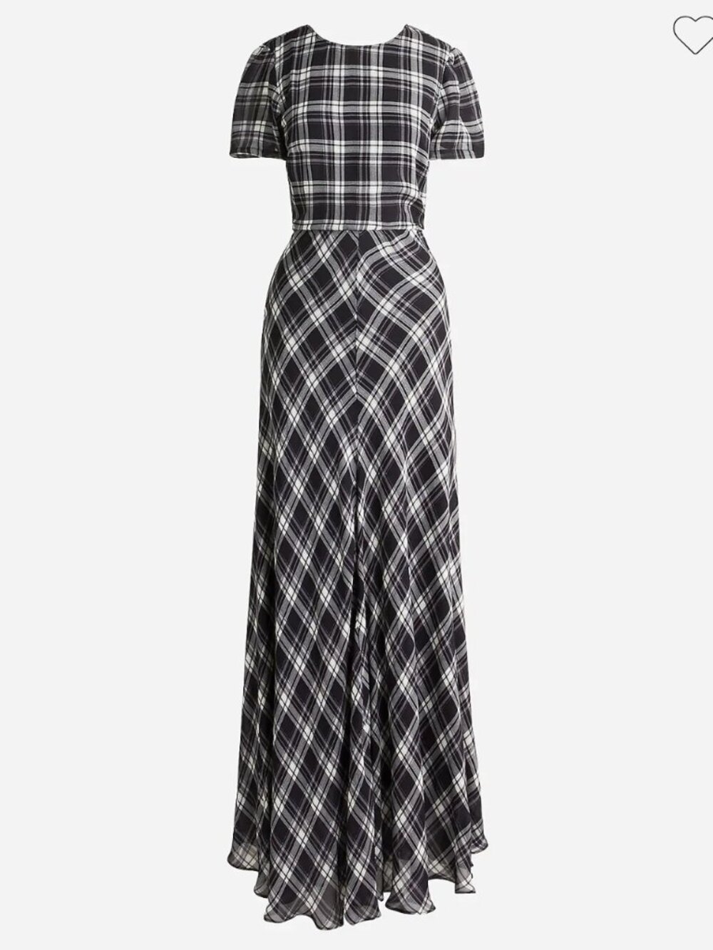 J.Crew Chiffon Maxi Dress in Berkshire Plaid Black Size 4